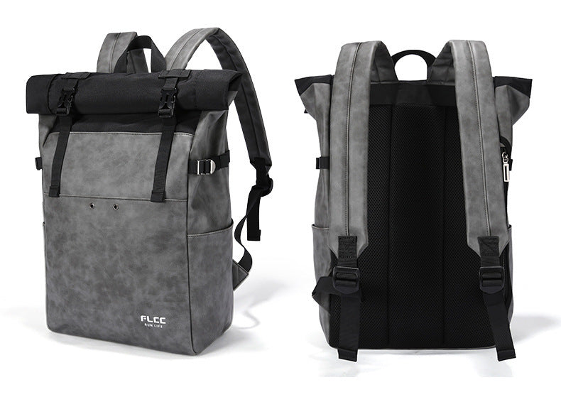 Leather leisure travel backpack